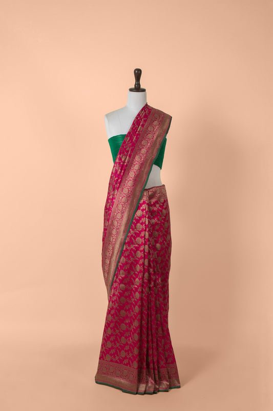 Handwoven Pink Silk Saree