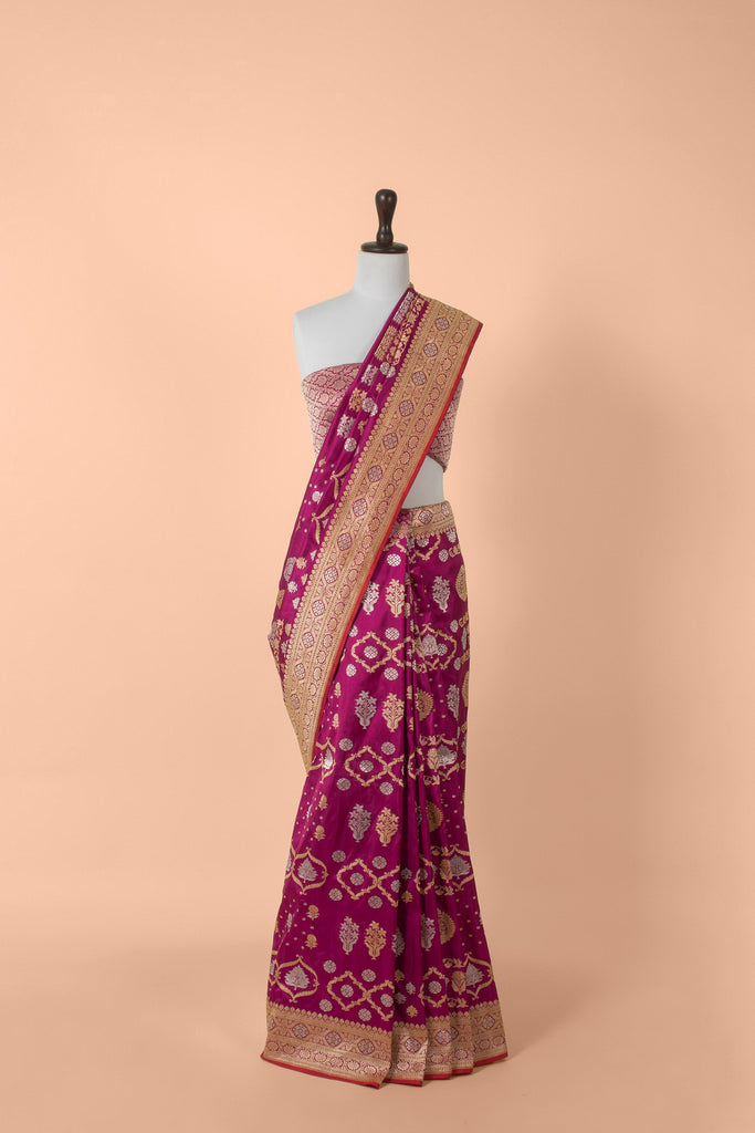 Handwoven Pink Silk Saree