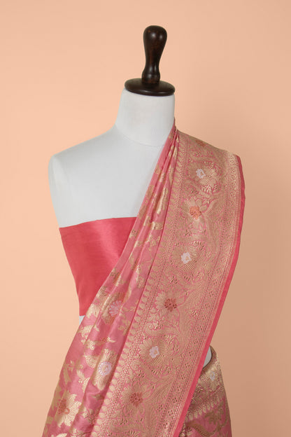 Handwoven Pink Silk Saree