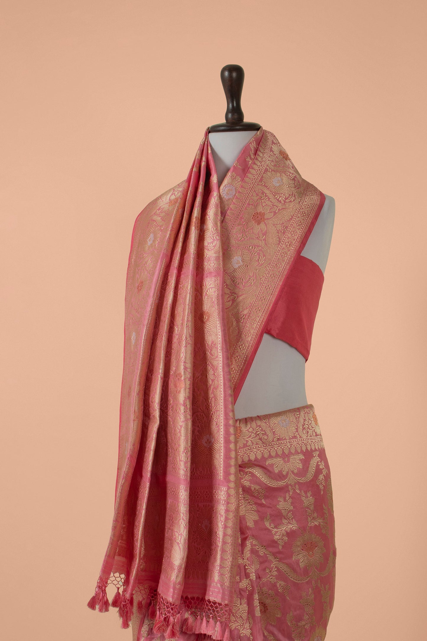 Handwoven Pink Silk Saree