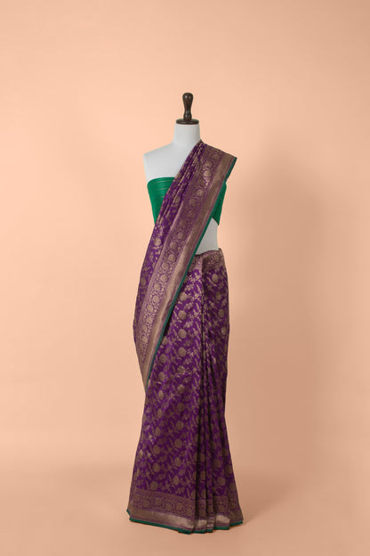 Handwoven Purple Silk Saree