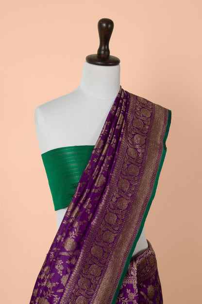 Handwoven Purple Silk Saree