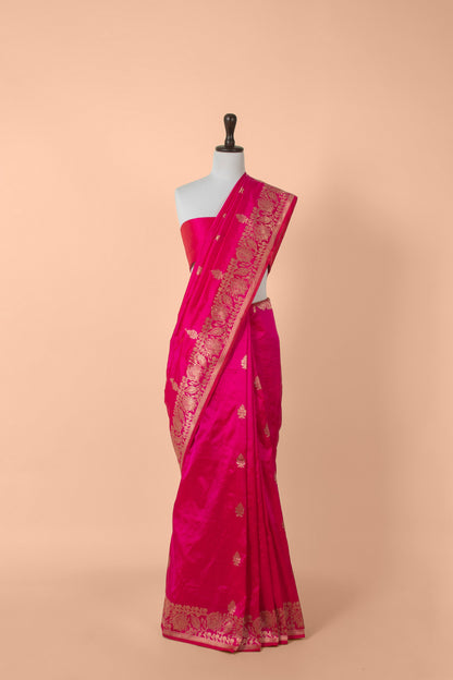 Handwoven Pink Silk Saree