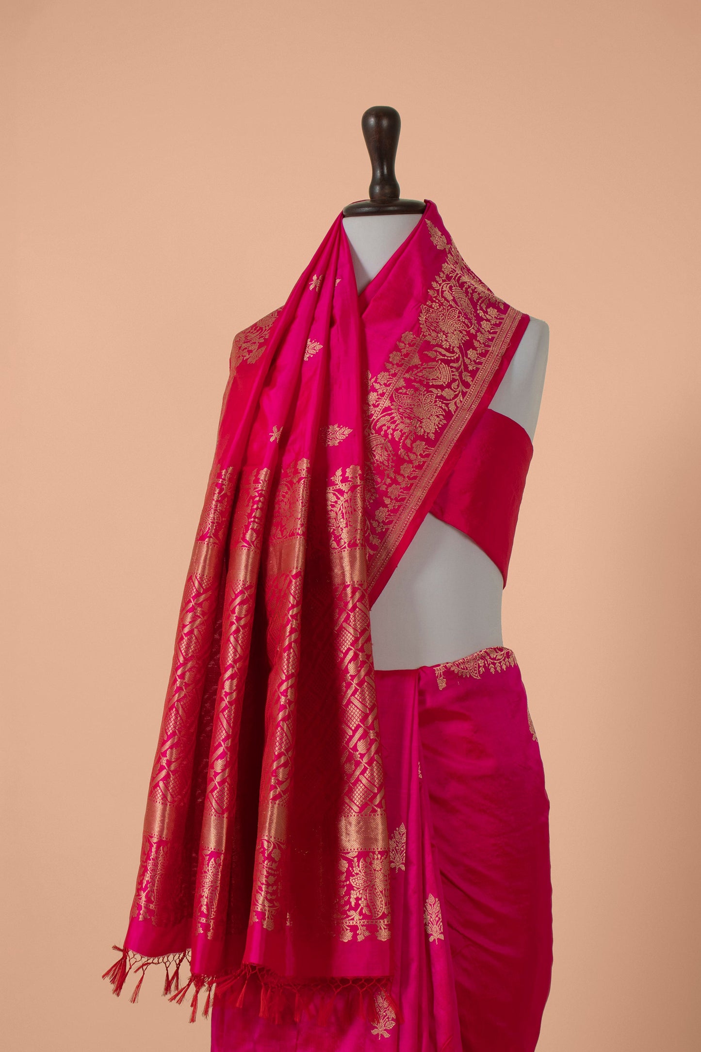 Handwoven Pink Silk Saree