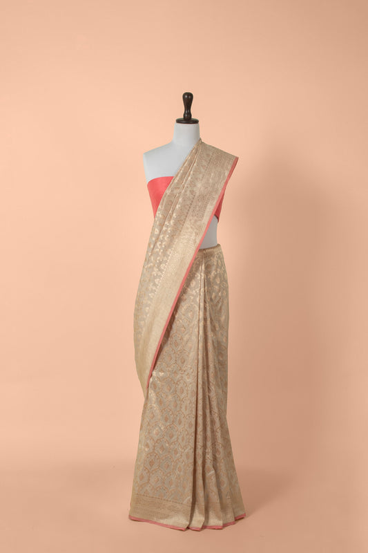 Handwoven Beige Silk Saree