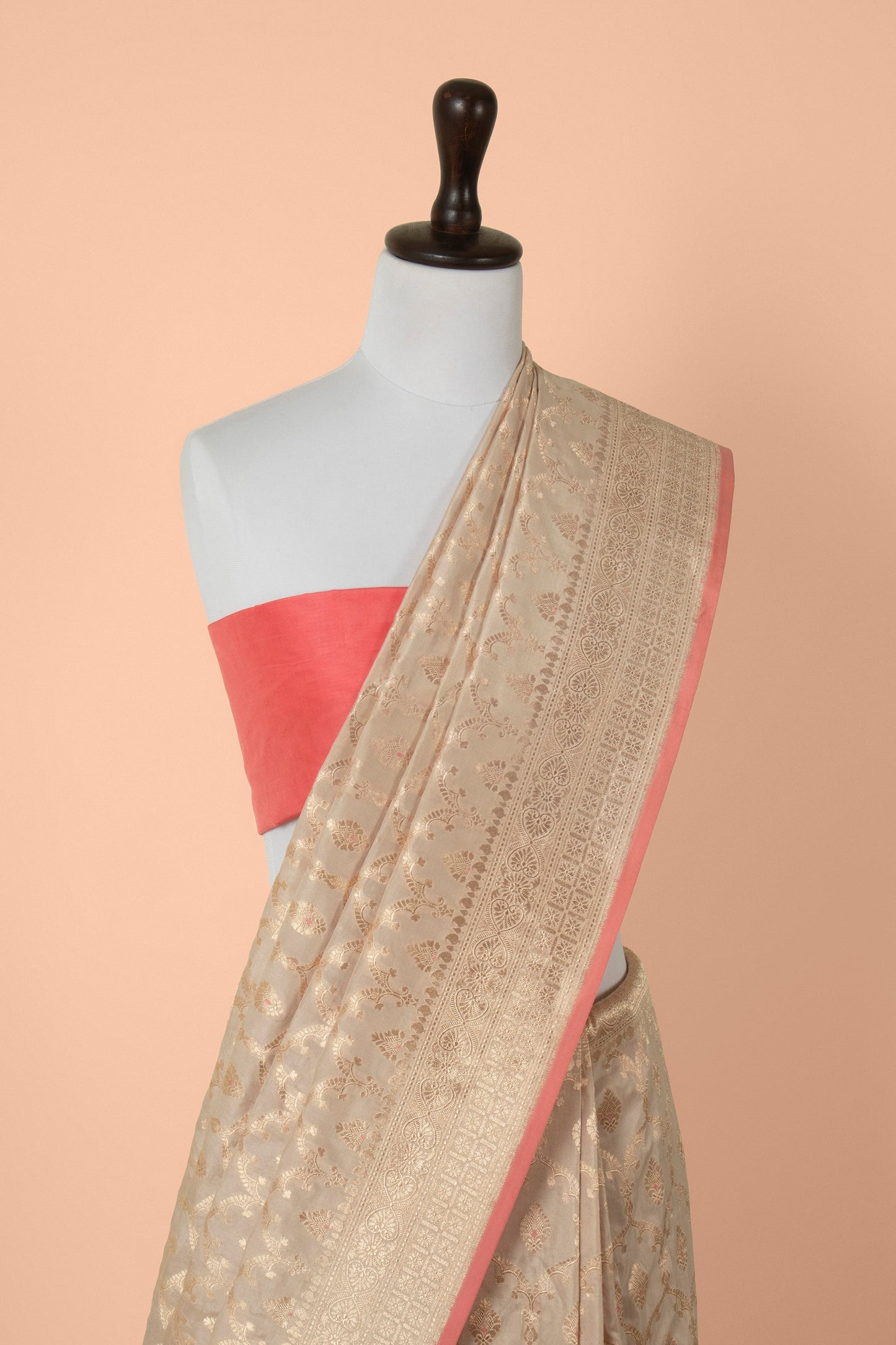 Handwoven Beige Silk Saree