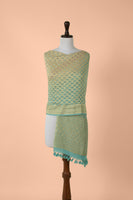 Handwoven Blue Georgette Dupatta