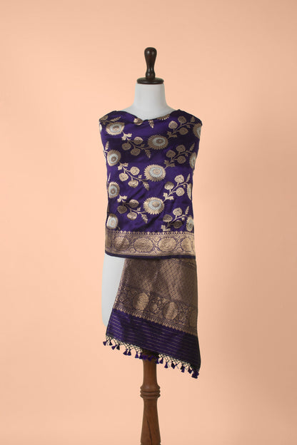 Handwoven Purple Silk Dupatta