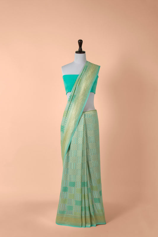 Handwoven Green Georgette Saree