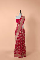 Handwoven Pink Georgette Saree
