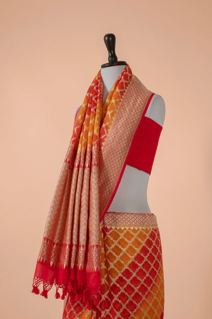 Handwoven Red Georgette Saree