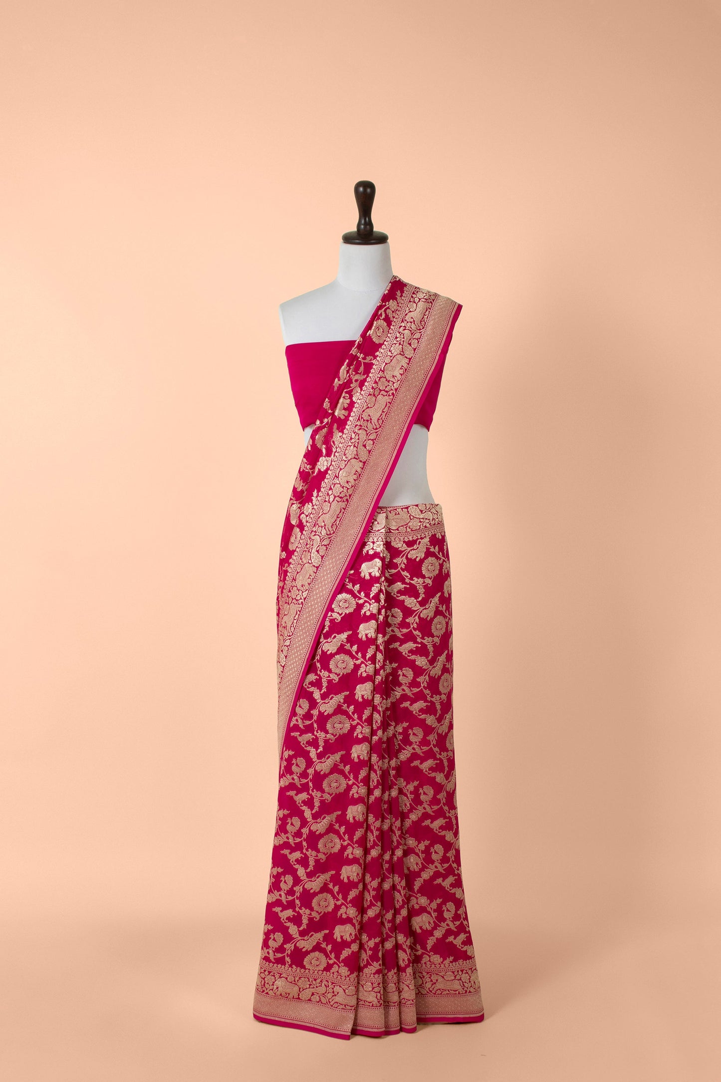 Handwoven Pink Georgette Saree