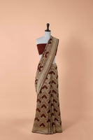 Handwoven Brown Georgette Saree