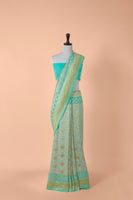 Handwoven Blue Georgette Saree