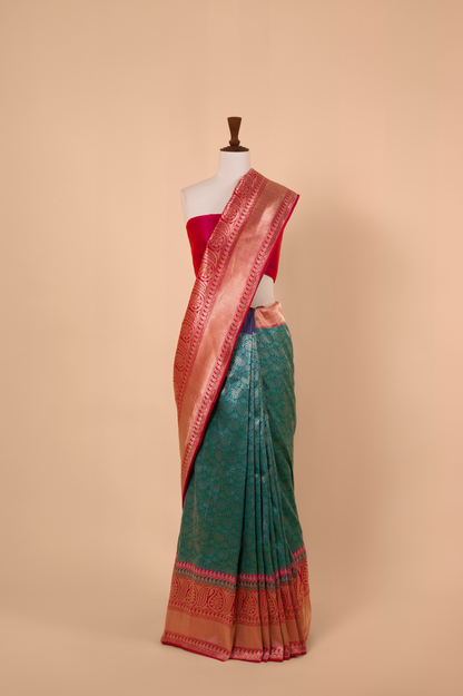 Handwoven Blue Silk Sari