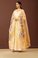 Handwoven Peach Organza Dupatta