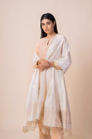 Handwoven Ivory Silk Dupatta