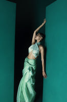 Handwoven Aquamarine Organza Saree