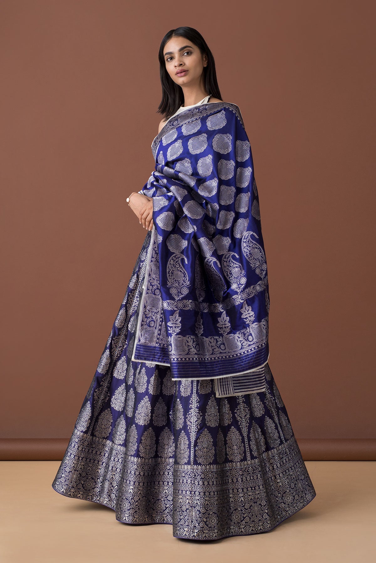 Handwoven Purple Silk Dupatta (Mehfooz 2018)