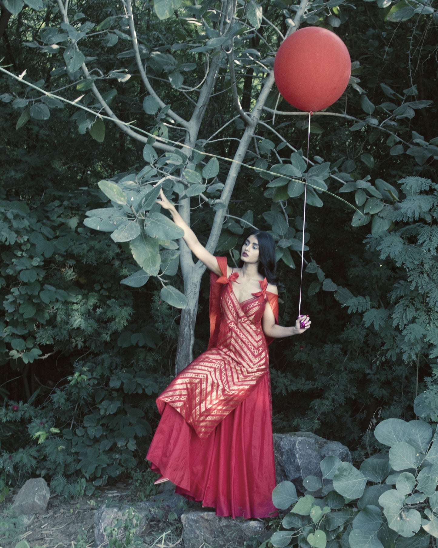 Handwoven Red Silk Kurta