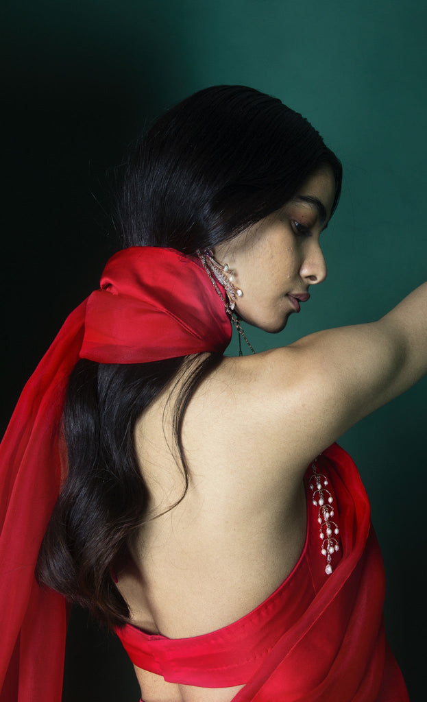 Ruby Red Halter Blouse