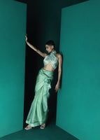 Handwoven Aquamarine Organza Saree