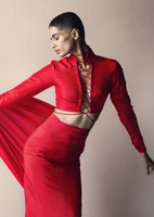 Ruby Red Tie Up Blouse