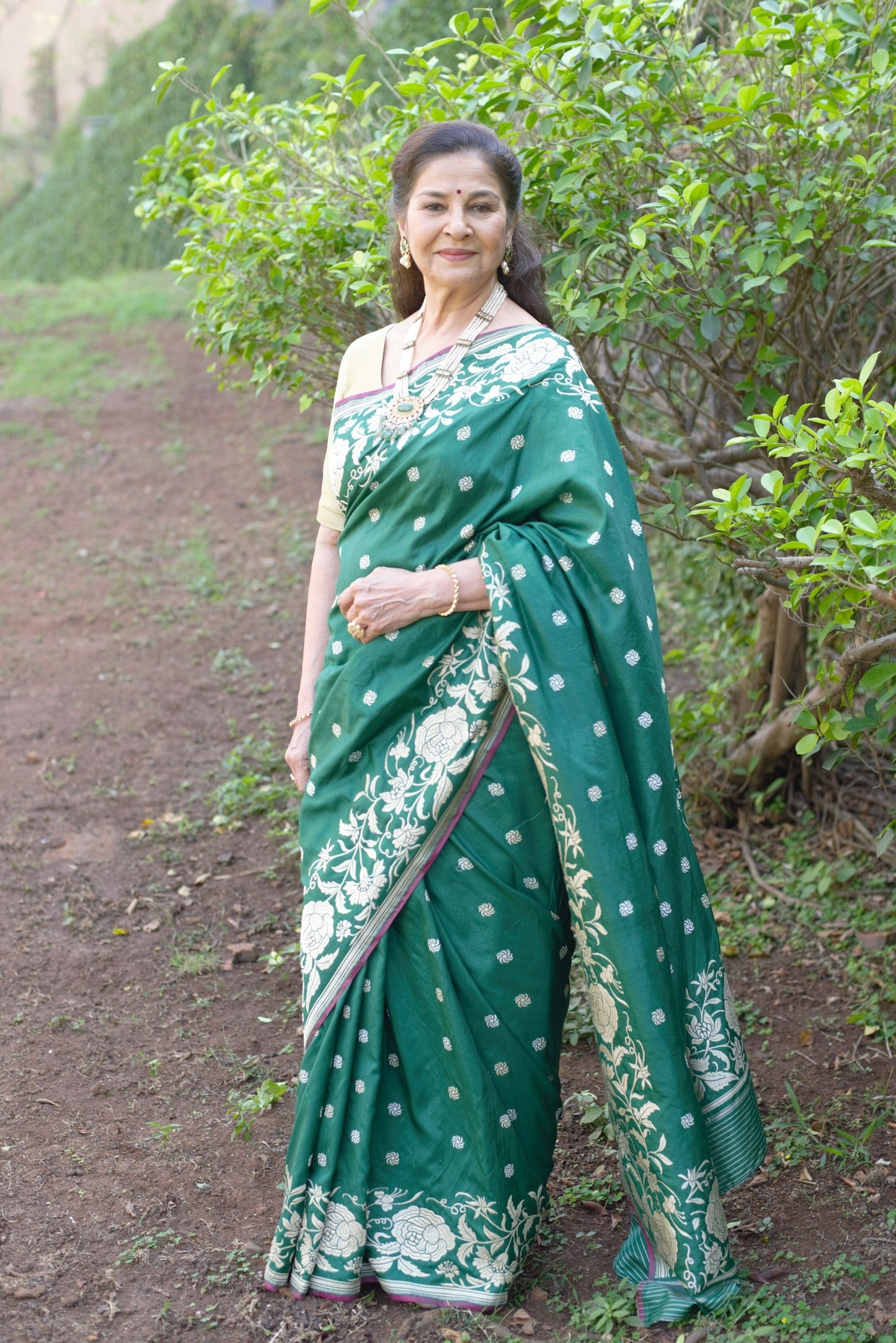 Handwoven Green Silk Sari