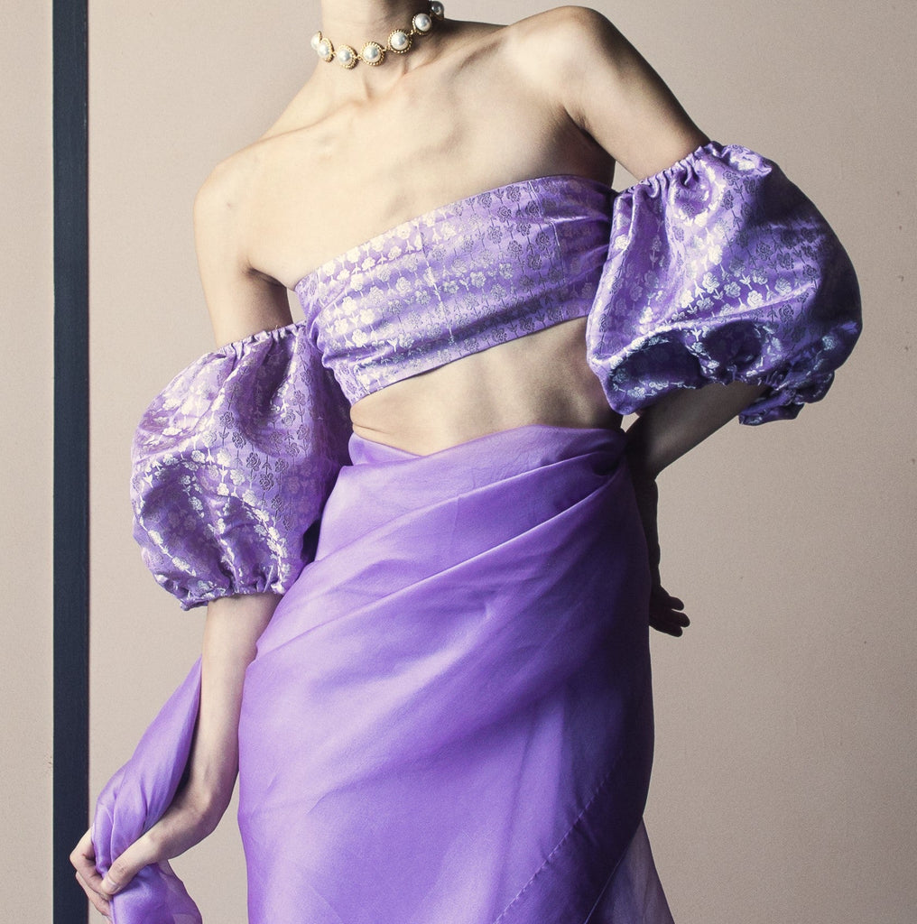 Orchid Violet Balloon Sleeved Blouse