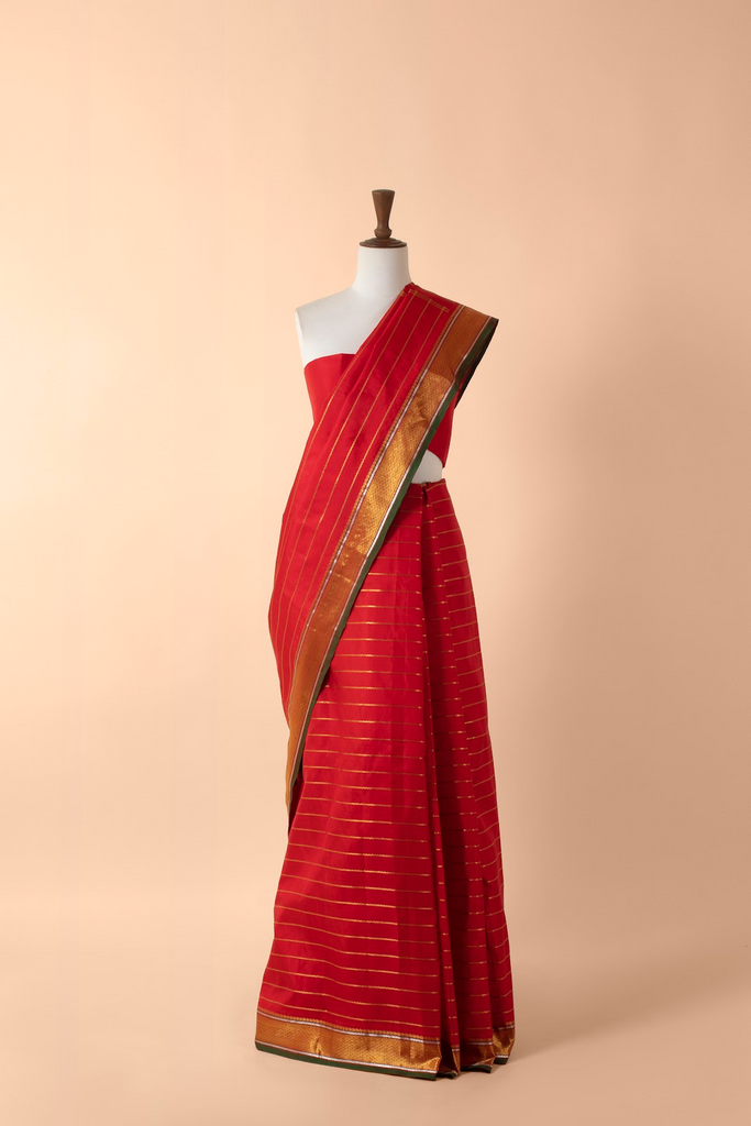 Handwoven Red Kanjivaram Sari